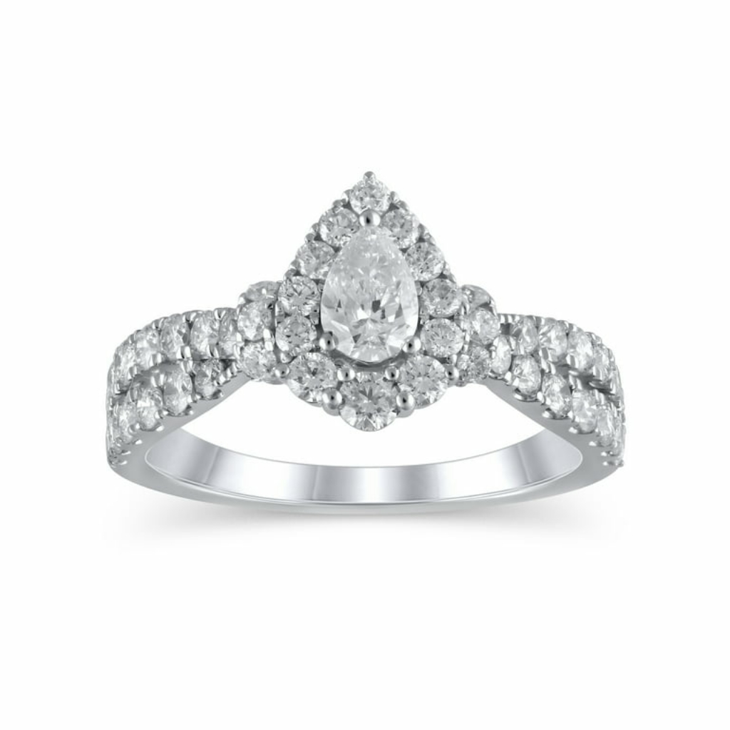 Stunning 10k Gold Teardrop 1-13 Cttw Diamond Engagement Ring 1199$